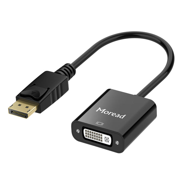 Moread Gold-Plated DisplayPort to DVI Adapter (Male to Female) - Black ...