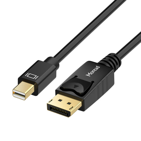 Moread Mini DisplayPort to DisplayPort Cable (Male to Male) 4K Resolution Ready - Black